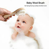 Cepillo De Pelo Para Bebé Con Mango De Madera Y Cerdas De Ca