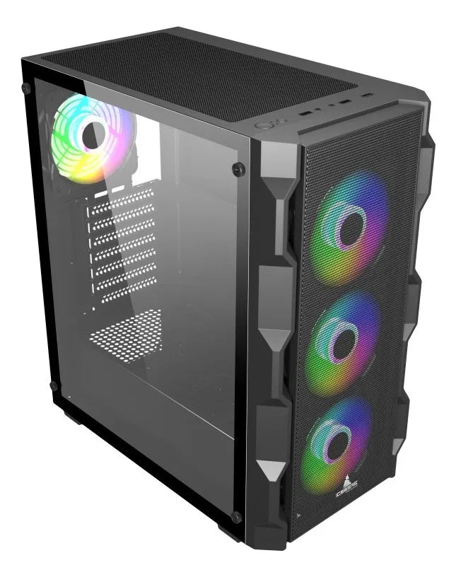 Chasis Gabinete Gamer Iceberg Titan M4 X7 Fan 4000 Airflow Negro
