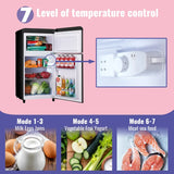 Mini Refrigerador 3.5 Pies Cúbicos Doble Puerta Negro