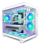 Caja De Musetex Y6 Atx Blanca Con 6 Ventiladores Argb