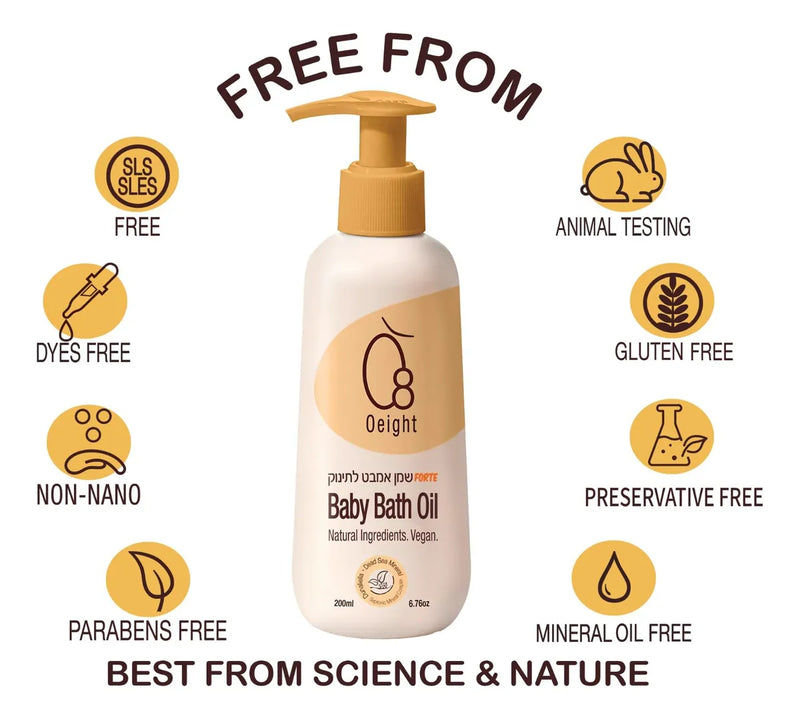 O8 Oeight Aceite De Baño Para Bebés Forte Ingredientes Ac.