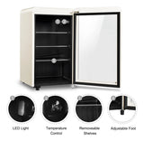 Refrigerador Mini De Bebidas Retro Con Puerta De Vidrio 3.2