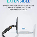 Soporte Ergonomico Monitor Grandes Pantallas Conector Usb Carbón Mate