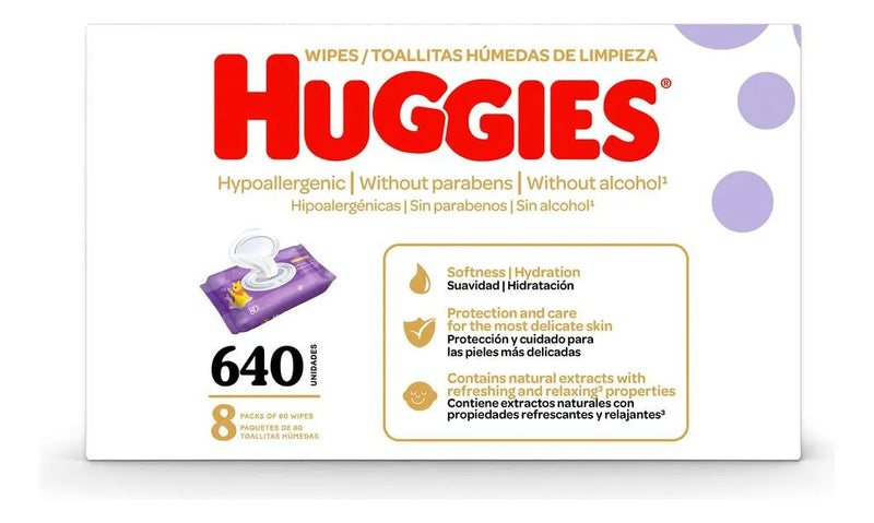 Huggies Toallitas Húmedas Ultraconfort Para Bebé 8 Paquetes