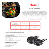 Sartén Tefal G2550702 Unlimited 30cm Antiadherente Color Negro