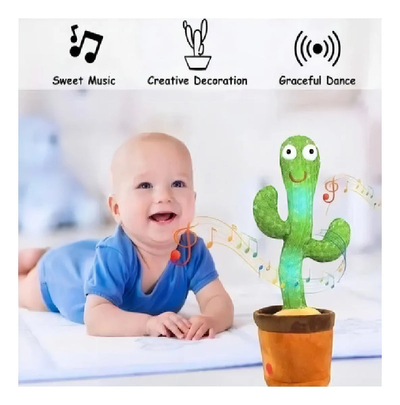 Cactus Bailarín Musical Repite Voz Recargable Interactivo