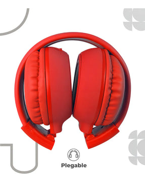 Audifonos Inalámbricos Wireless N65bt Color Rojo