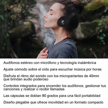 Audífonos Bluetooth 5.0 Xtech Xth-613, Micrófono / Micro Sd Color Negro