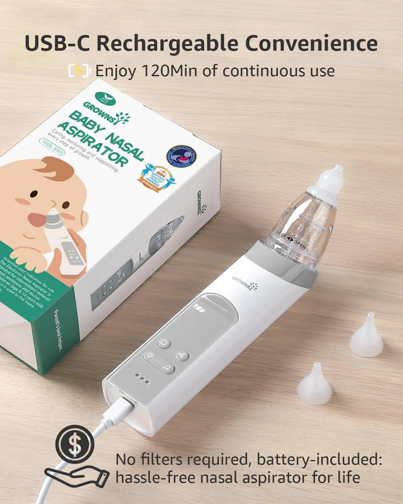 Aspirador Nasal Grownsy Eléctrico, Succión Ajustable
