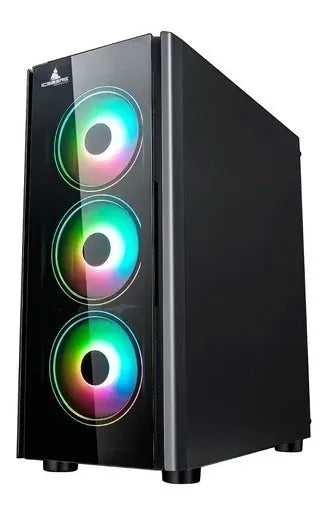 Caja Gabinete Iceberg Crystal G9 Atx - 4 Ventiladores Rgb Negro