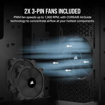 Corsair 3000d Airflow Caja De Pc De Torre Media Ventiladores Black