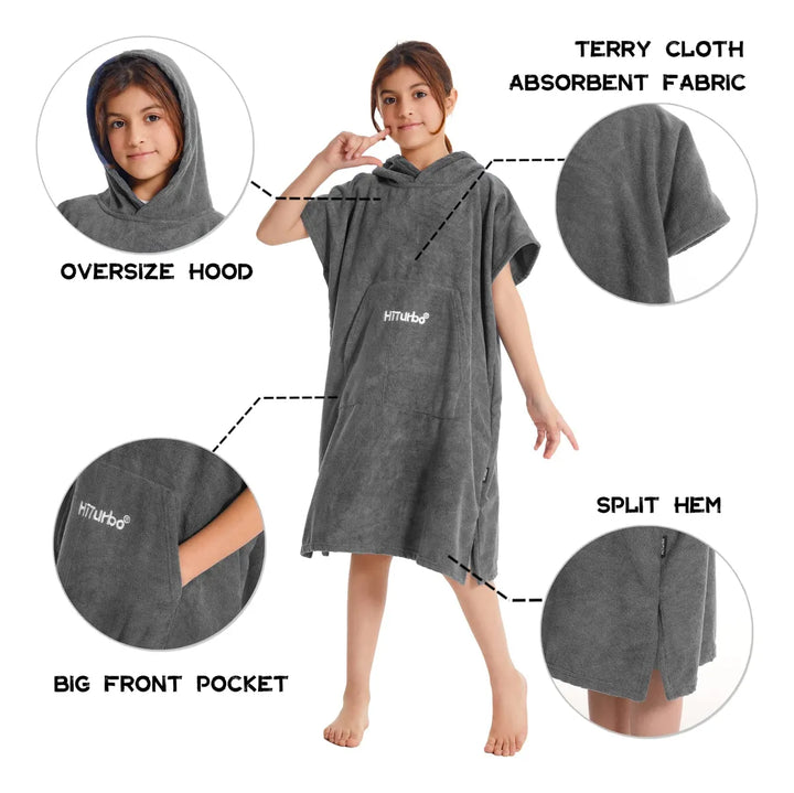 Toalla Cambiante Para Ninos Con Capucha Y Bolsillo