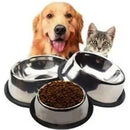 Plato Comedor Bebedero Metálico 18 Cm Perros O Gatos Plateado