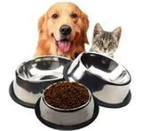 Plato Comedor Bebedero Metálico 18 Cm Perros O Gatos Plateado