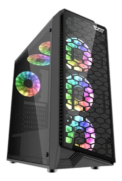 Caja Darkflash Water Square 5 Atx Vidrio Frontal Mid Tower Negro