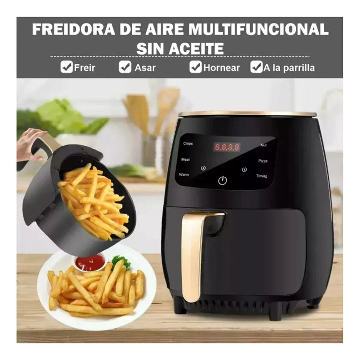 Freidora De Aire 6l Air Fryer Digital Pantalla Táctil Negro
