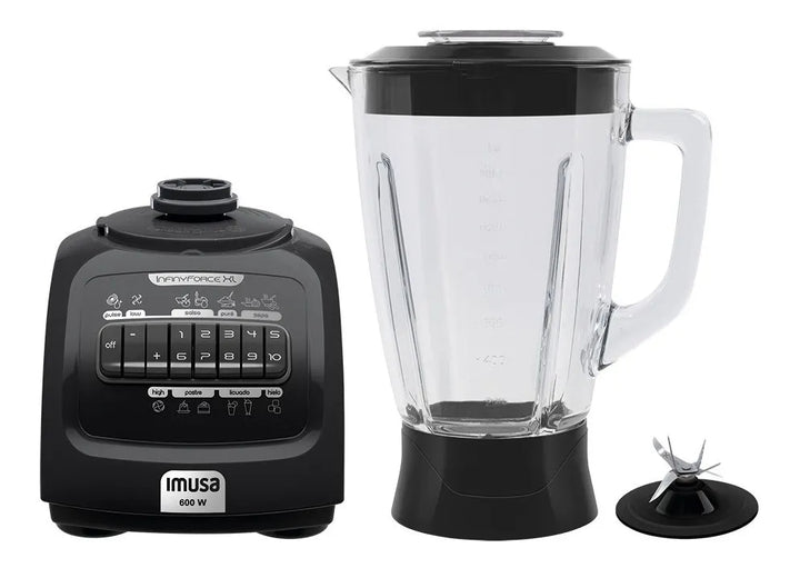 Licuadora Imusa Infiny Force XL 10 2.2 L negra con vaso de vidrio