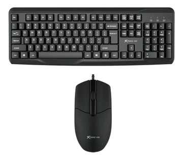 Kit Teclado Y Mouse Con Cable Usb Xtrike Me Mk-207 Combo Para Notebook Computadora Pc - Negro
