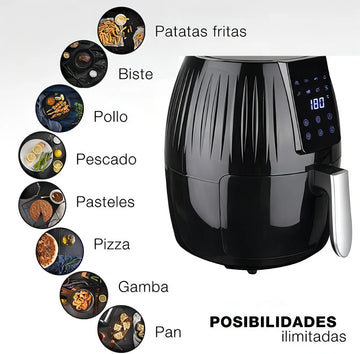 Freidora De Aire Pantalla Digital Bioaura Kitchen Frei01 Negro 1300 W