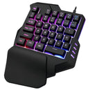 Teclado Gamer Usb Una Mano Retroiluminado 8 Colores Color del teclado Negro
