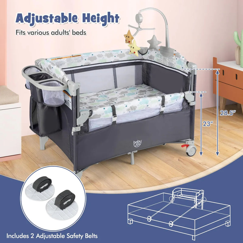 Moisés Cama 5 En 1 Con Cambiador Y Juego Para Bebés