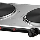 Estufa Eléctrica De 2 Puestos 2000w Plateado