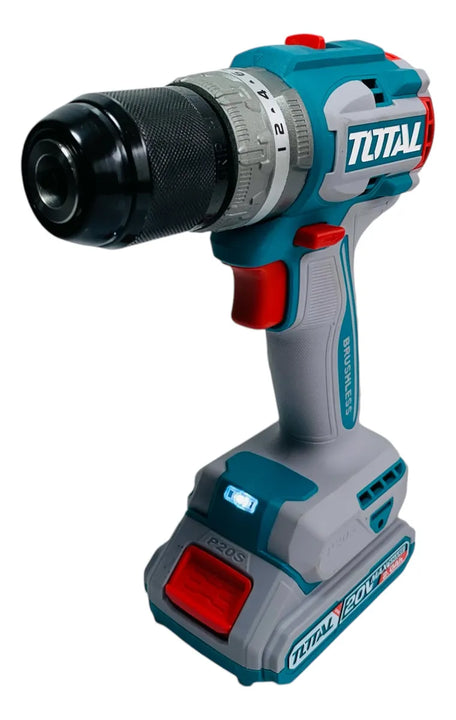 Taladro Inalámbrico Total 1/2 Percutor 20v 2 Baterías Maleta - Turquesa