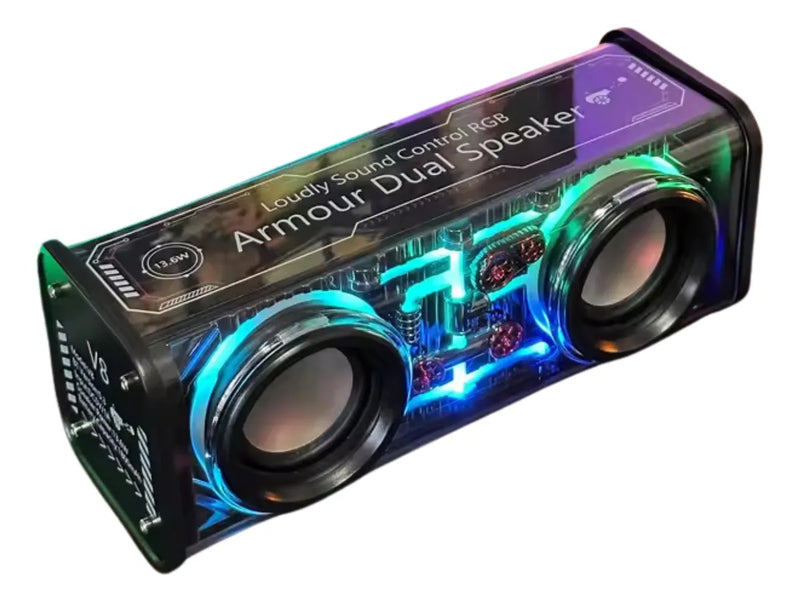 Parlante Potente Bluetooth Lonid Tws Rgb Dual 13.6w Speaker Negro