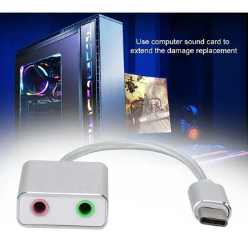 Tarjeta Externa De Audio Con Conector Tipo C 7.1 Virtual