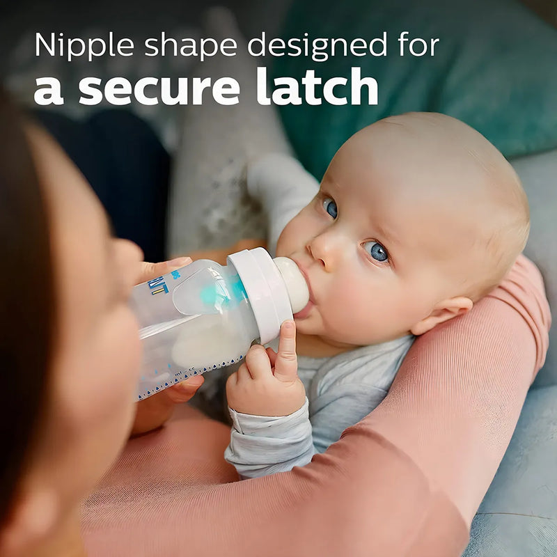 Combo 4 Unidades Biberon Avent Con Valvula Anticolico 9 Oz Transparente Clasico Válvula Airfree