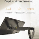 Soporte Brazo Monitor Para 2 Pantallas Lcd Led Escritorio Gris Oscuro