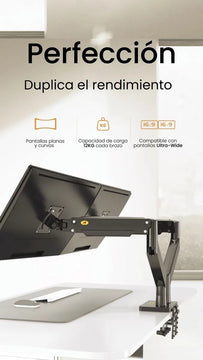 Soporte Brazo Monitor Para 2 Pantallas Lcd Led Escritorio Gris Oscuro