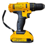 Taladro Inalámbrico De 24v Potente 2 Baterías 2 Velocidades Amarillo 50/60