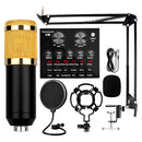 Kit Micrófono Condensador Profesional Con Tarjeta Sonido V8 Dorado