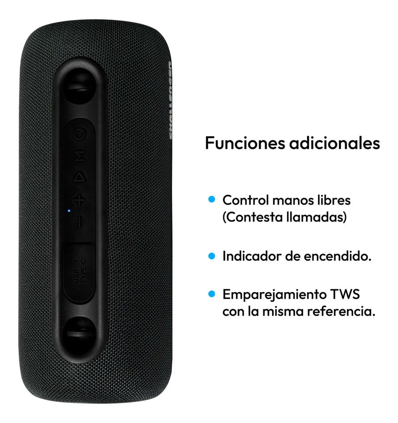 Parlante Portatil Bluetooth 15W Sc15 Challenger Color Negro