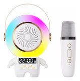 Parlante Y Micrófono Inalámbrico Spaceman Karaoke Xm-x66 Color Blanco