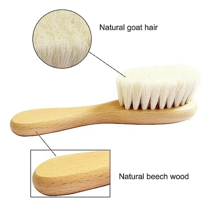 Set De Cepillo Y Peine Para Bebés | Cerdas De Cabra Suaves |