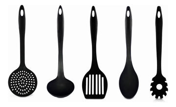 Persal - Set Utensilios Cocina X5 Cucharones Resistente 200c Negro