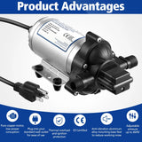 Bomba De Diafragma De Presion De Agua Industrial De 115 V, A