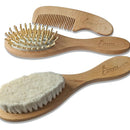 Set De Cepillo Y Peine De Pelo De Bebé De Madera Gentle Care