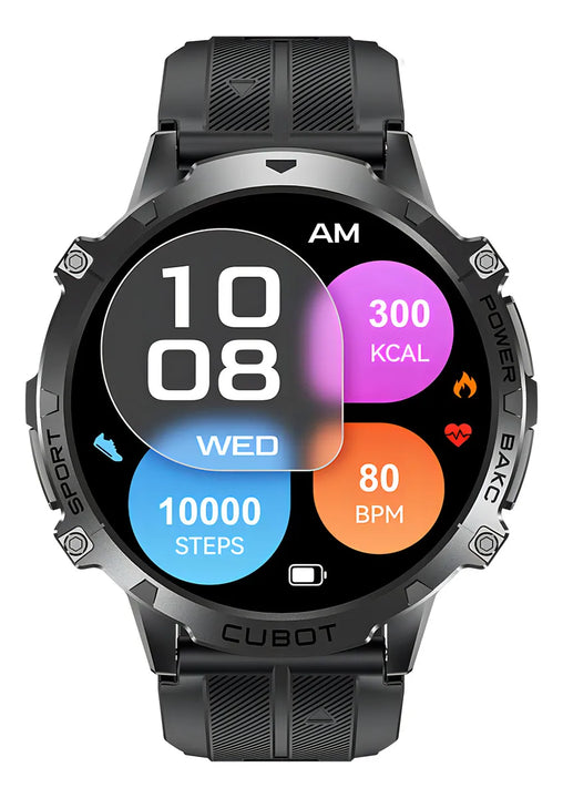 Cubot Smartwatch Reloj Inteligente X3 Bluetooth Llamada 1.73 Impermeable Negro