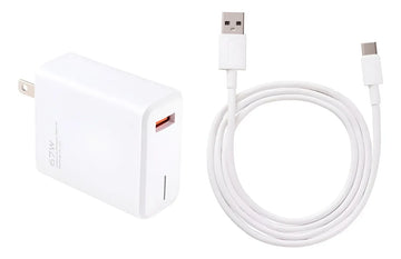 Cargador Celular Tipo C 67w Cable Carga Rápida Usb Teléfono Blanco
