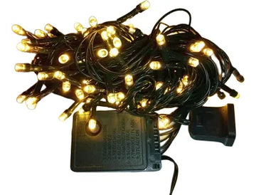 Serie Navideña Luz Led Calida X100 Luces Cable Verde Paq. X1