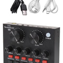 Microfono Profesional + Tarjeta De Sonido V8 Color Negro
