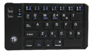Teclado Plegable Inalámbrico Bluetooth Tk 1010 Color del teclado Negro