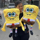 Peluche Bob Esponja Grande 70cm Moño De Regalo Y Globos Amarillo