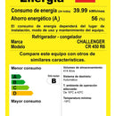 Nevera Challenger No Frost 450 - Ref Cr 450 / 415l Negra