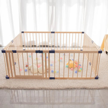 Parque Infantil De Madera Ultra Seguro Con Puerta