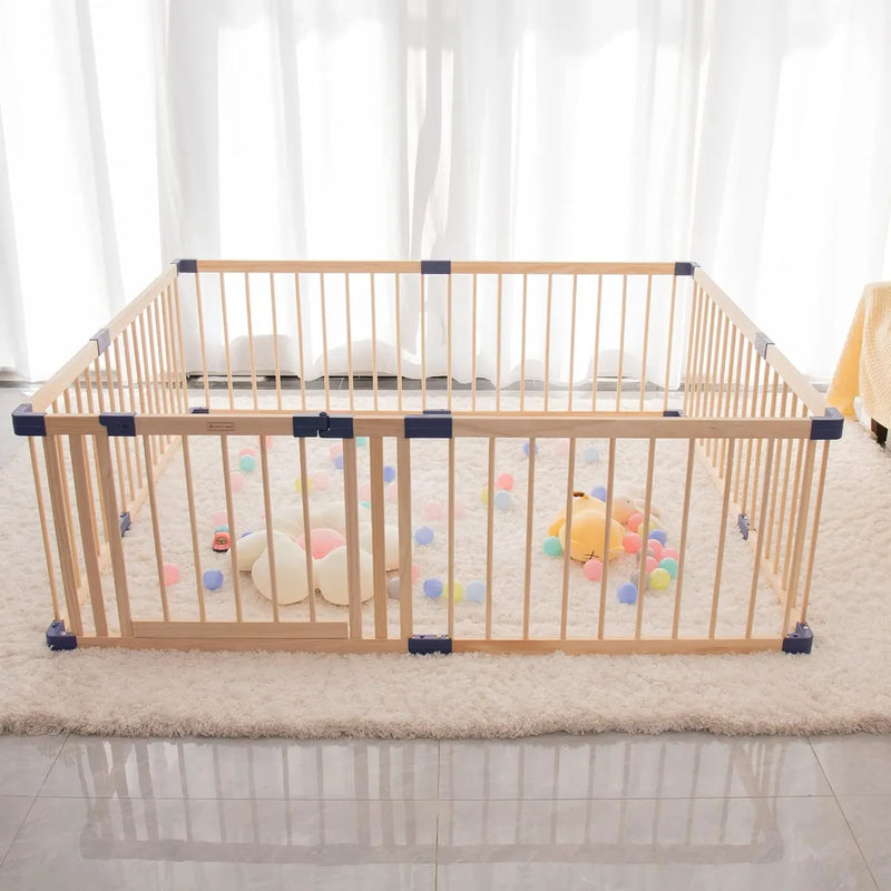 Parque Infantil De Madera Ultra Seguro Con Puerta