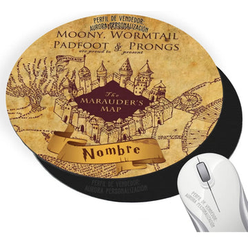 Pad Mouse Harry Potter Mapa Merodeador Nombre Personalizado Negro